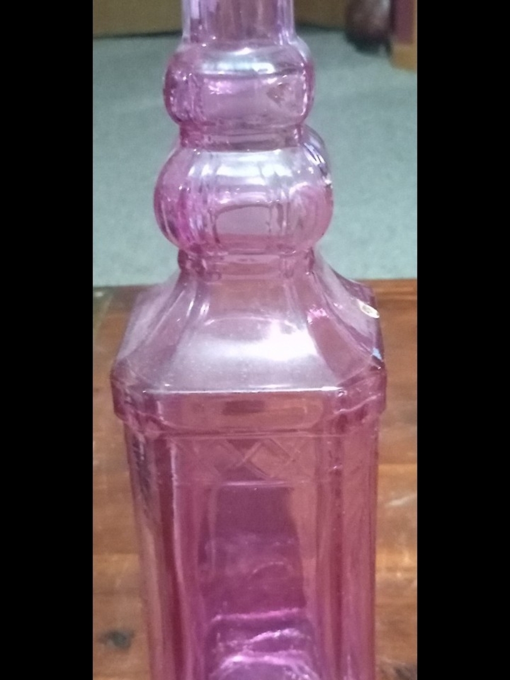 Pink Decorative Glass Bottle Vase - Elegant Home Accent